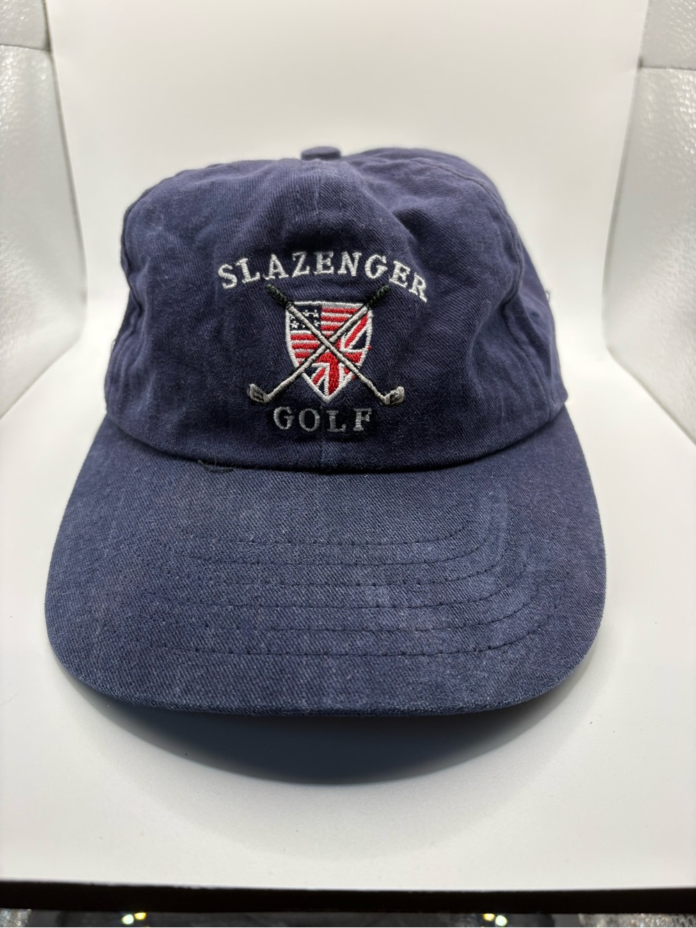 Vintage Slazenger Golf Made USA Navy Strapback Hat
